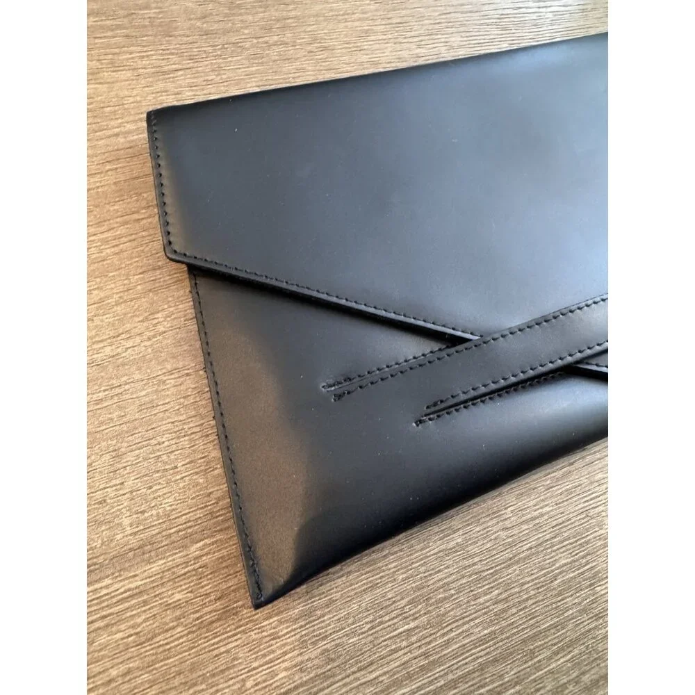 Vittoria Napoli Italian Leather Envelope Clutch Purse Made In Italy MINT - Picture 3 of 12